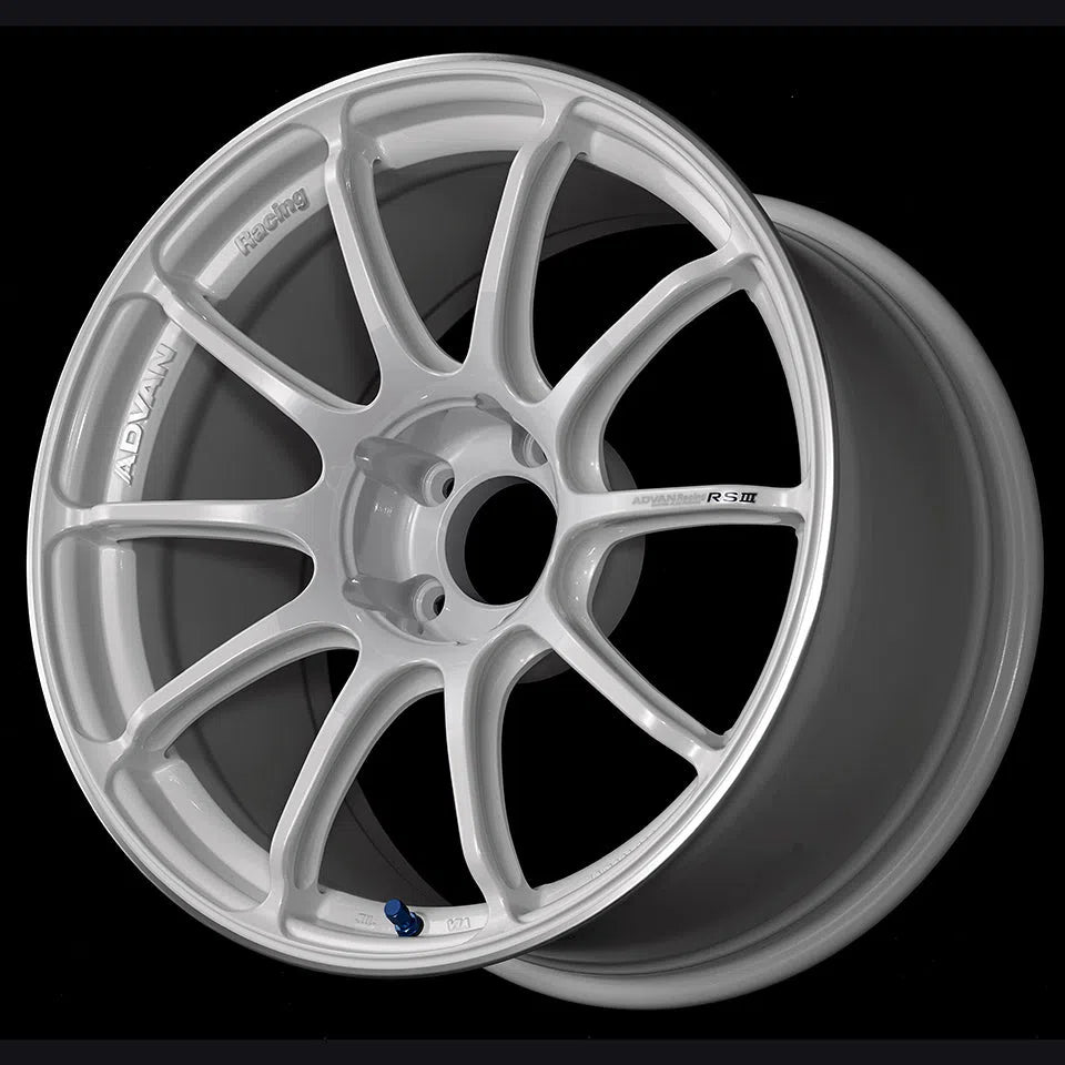 Advan Racing RSIII Wheel - 18x8.5 / 5x100 / +47mm Offset - Racing White  Metallic & Ring