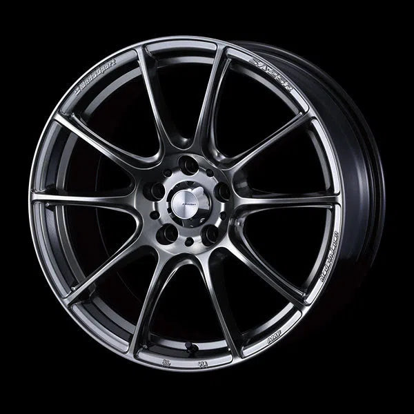 WedsSport SA-25R Wheel - 18x8.5 / 5x114.3 / +35 mm Offset - Platinum Silver  Black