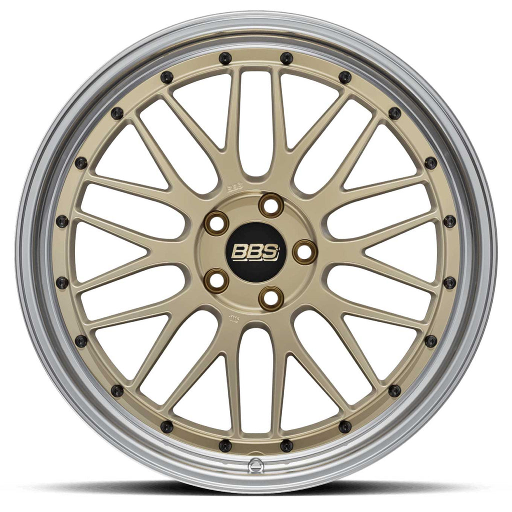 BBS LM 18x8 5x114.3 ET40 Gold Center Diamond Cut Lip Wheel - 82mm PFS/Clip Required-DSG Performance-USA