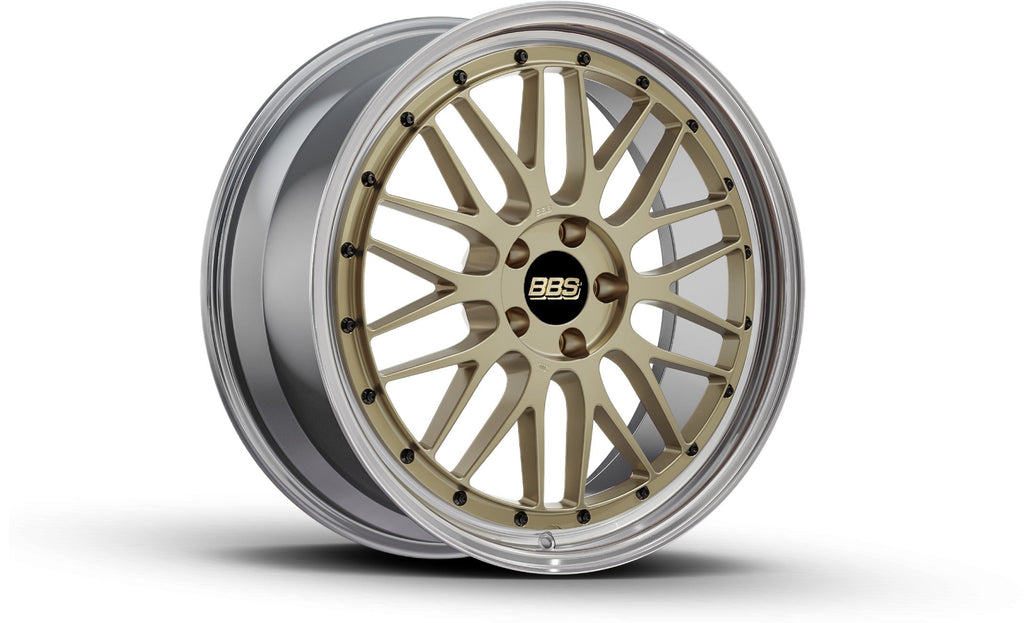 BBS LM 18x8 5x114.3 ET40 Gold Center Diamond Cut Lip Wheel - 82mm PFS/Clip Required-DSG Performance-USA