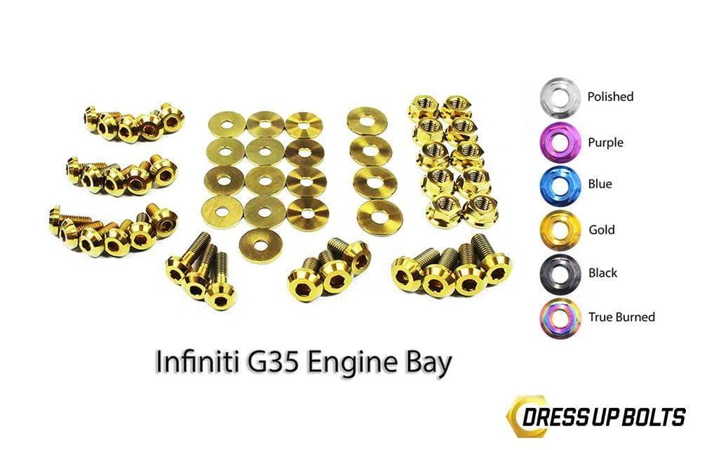 Infiniti G35 Coupe and Sedan (2003-2007) Titanium Dress Up Bolts Engine Bay Kit-DSG Performance-USA