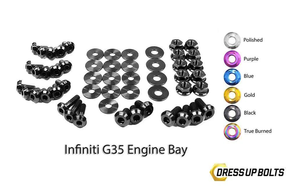 Infiniti G35 Coupe and Sedan (2003-2007) Titanium Dress Up Bolts Engine Bay Kit-DSG Performance-USA