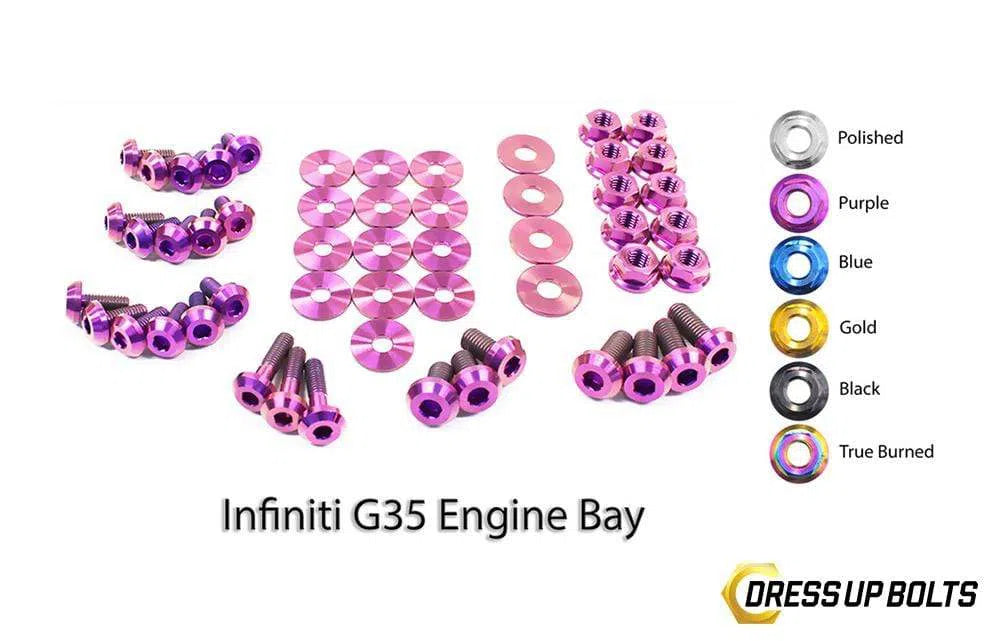 Infiniti G35 Coupe and Sedan (2003-2007) Titanium Dress Up Bolts Engine Bay Kit-DSG Performance-USA