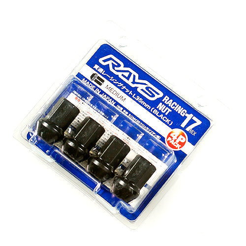 Rays 17Hex Racing Lug Nut L35 Medium Type (Open End Pack of 4) 12x1.25 - Black-DSG Performance-USA