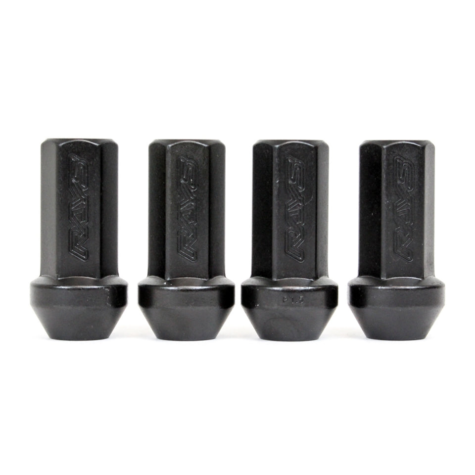 Rays 17Hex Racing Lug Nut L48 Long Type (Open End Pack of 4) 12x1.25 - Black-DSG Performance-USA