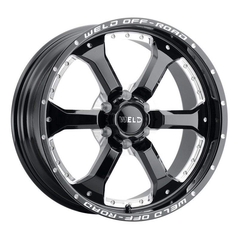 Weld Granada Six Off-Road Wheel - 20x10 / 6x139.7 / -18mm Offset - Gloss Black Milled-DSG Performance-USA